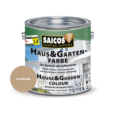 SAICOS Haus & Garten-Farbe – Wetterfester, deckender Farbanstrich für Außenhölzer (2,5L)