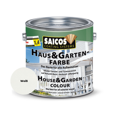 SAICOS Haus & Garten-Farbe – Wetterfester, deckender Farbanstrich für Außenhölzer (2,5L)