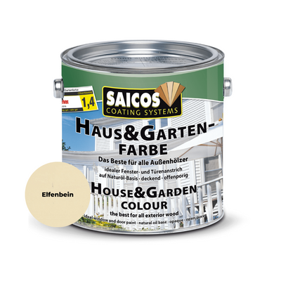 SAICOS Haus & Garten-Farbe – Wetterfester, deckender Farbanstrich für Außenhölzer (2,5L)