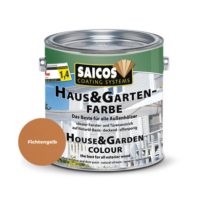 SAICOS Haus & Garten-Farbe – Wetterfester, deckender Farbanstrich für Außenhölzer (2,5L)